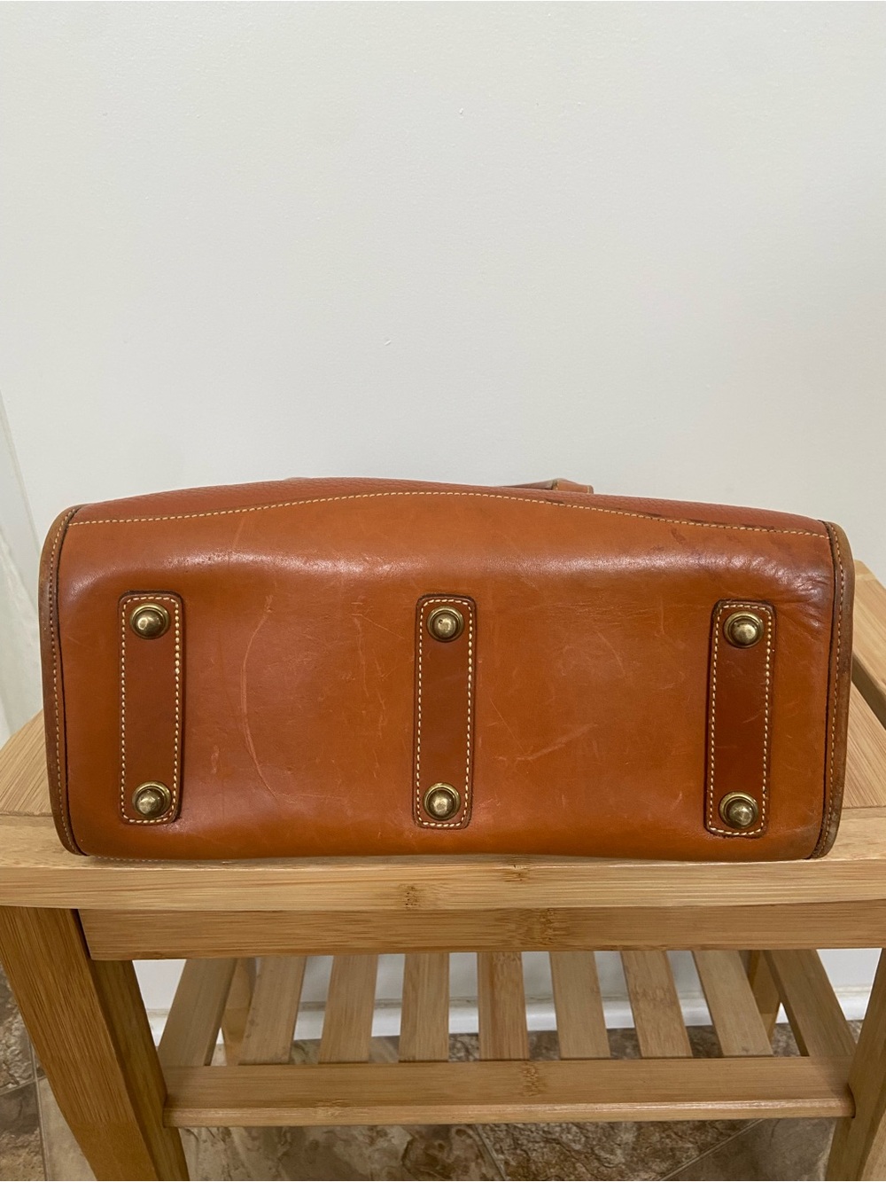Dooney & Bourke Chestnut Brown Pebbled Leather Satchel - Picture 14 of 15